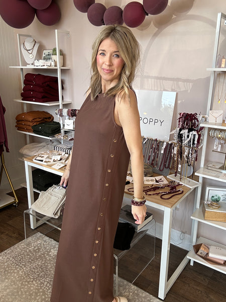 Espresso Textured Midi Dress