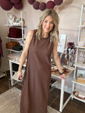Espresso Textured Midi Dress