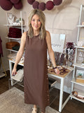Espresso Textured Midi Dress