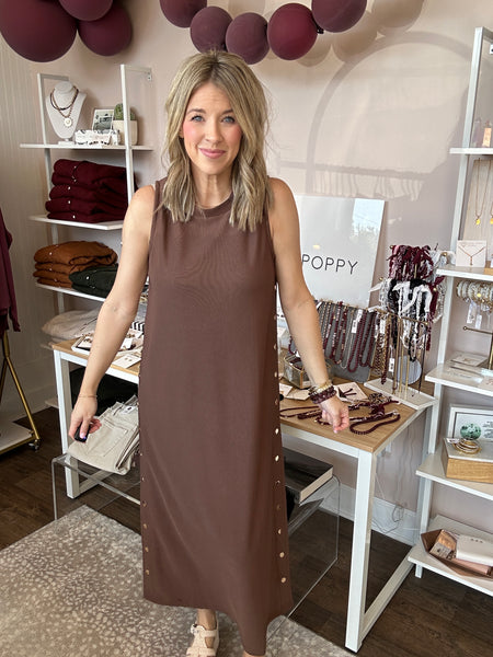 Espresso Textured Midi Dress