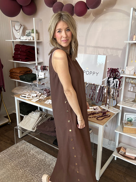 Espresso Textured Midi Dress