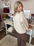 Gold button oatmeal cardigan
