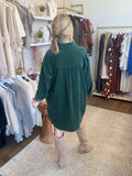 Corduroy shirt dress Hunter Green