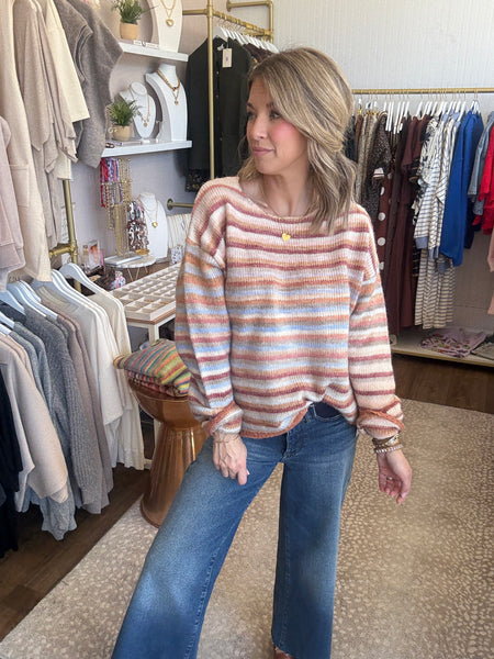 Peach Rainbow Sweater