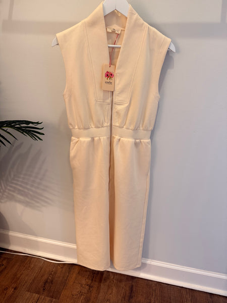Zip Up Scuba Midi Dress