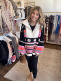 Half zip pullover color block sweater