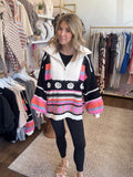Half zip pullover color block sweater