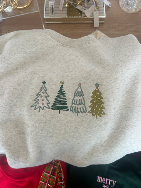 Tree Embroidered Sweatshirt