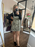 Denim Leopard Overall Dress - SALE