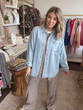 Washed heavy denim shirt