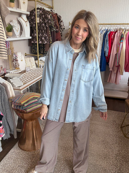 Washed heavy denim shirt