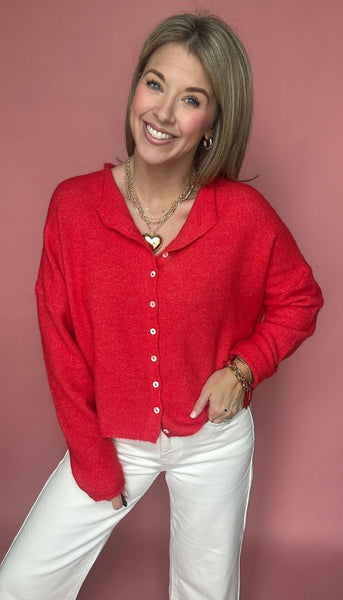 Piper Cardigan - Red