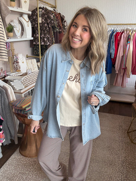 Washed heavy denim shirt