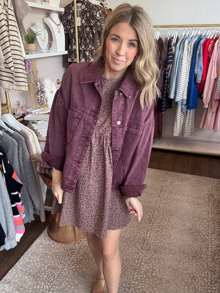 Brown ditsy floral swing dress