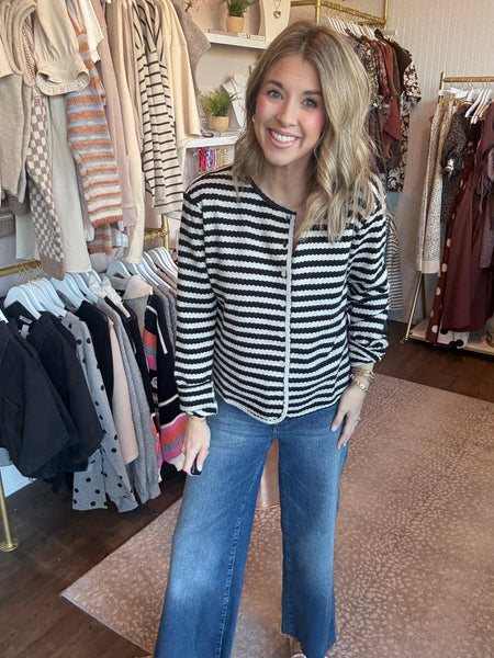 Ric Rac striped button up top