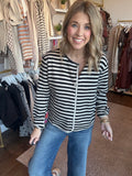 Ric Rac striped button up top