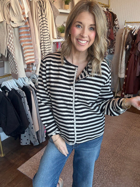 Ric Rac striped button up top