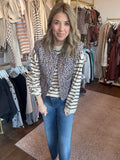 Oatmeal and heather stripe sweater