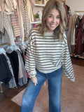 Oatmeal and heather stripe sweater