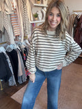 Oatmeal and heather stripe sweater