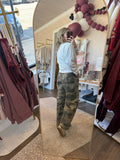 Camo front tie pants