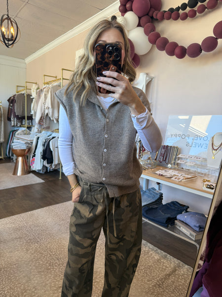 Piper sweater vest cardigan - Mocha