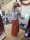 Jersey knit midi dress - dark pumpkin