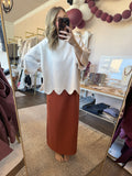 Jersey knit midi dress - dark pumpkin
