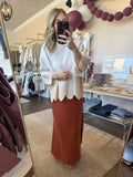 Jersey knit midi dress - dark pumpkin