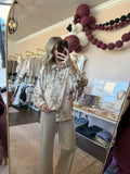 Golden Floral Button Down