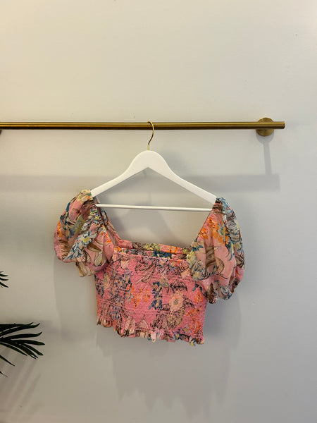 Pink Floral Skirt Set