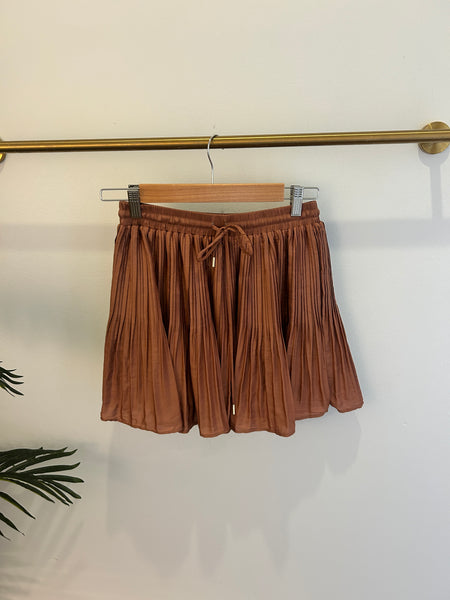 Brown Pleated Skort