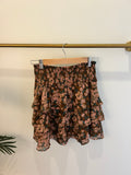 Brown Floral Skirt Set