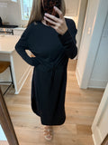 Drawstring waist midi - Black