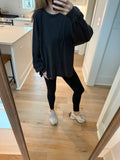 Washed oversized longsleeve tee - Black