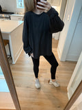 Washed oversized longsleeve tee - Black