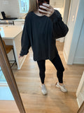 Washed oversized longsleeve tee - Black