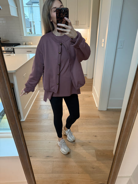 Belle Bloom Cardigan - rose taupe