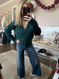 Heart button sweater - deep green