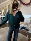 Heart button sweater - deep green