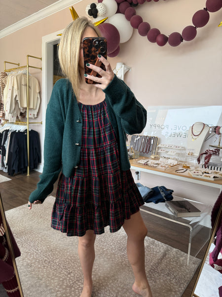 Heart button sweater - deep green