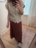 Burlwood & Blue Ditsy Floral Maxi Skirt