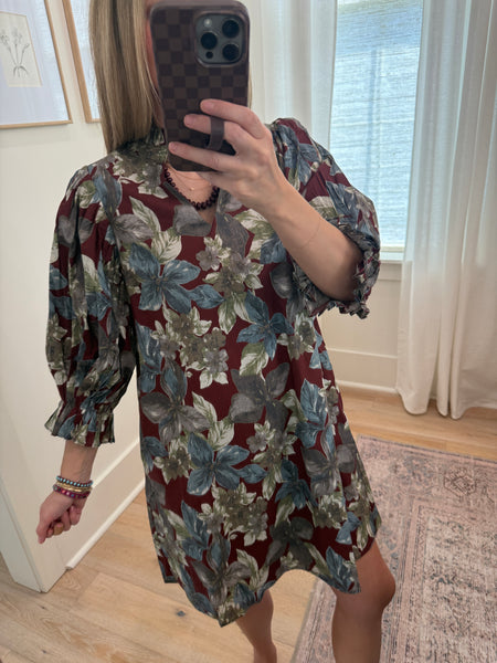 Botanical Wine Dress