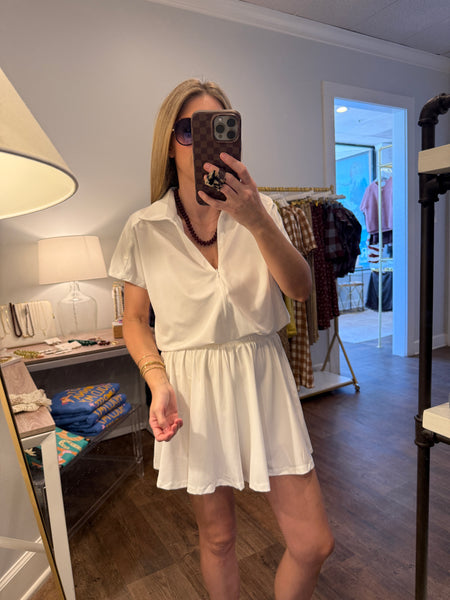 White Knit Zip Up Romper