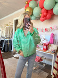 Piper cardigan - green mini stripe