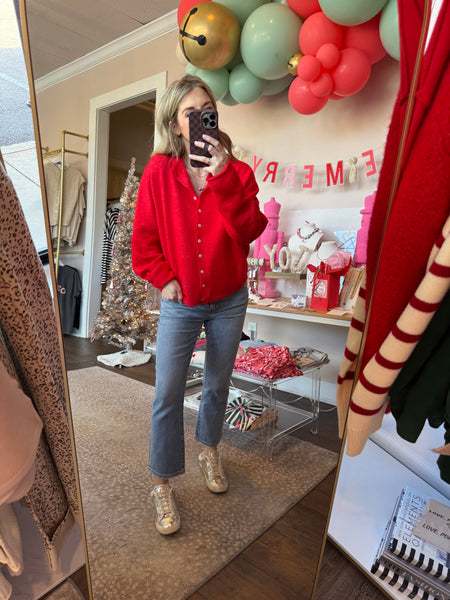 Piper Cardigan - Red