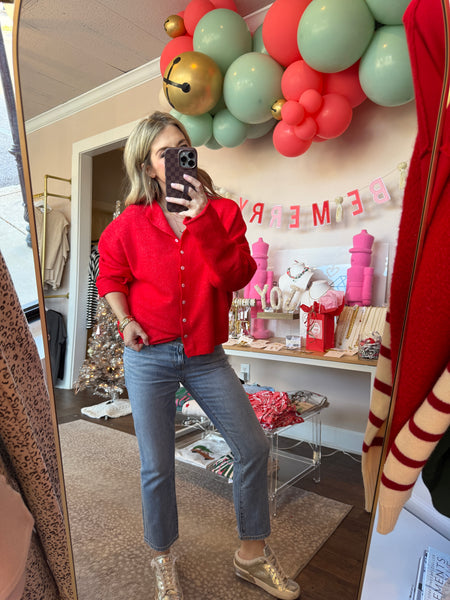 Piper Cardigan - Red