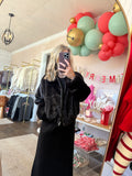 Zip Up Black Fur Jacket
