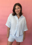 Gauze Button Up Short Set