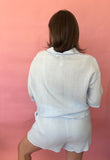 Gauze Button Up Short Set